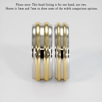 14K White & Yellow Men's Plain Band Image