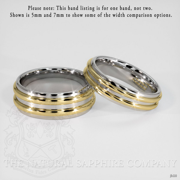 18K White & Yellow Men's Plain Band