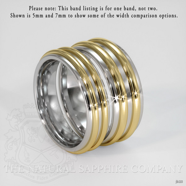 18K White & Yellow Men's Plain Band