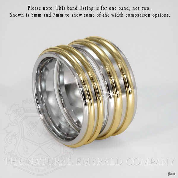 18K White & Yellow Men's Plain Band