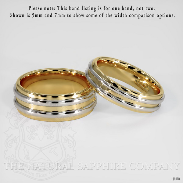 14K Yellow & White Men's Plain Band