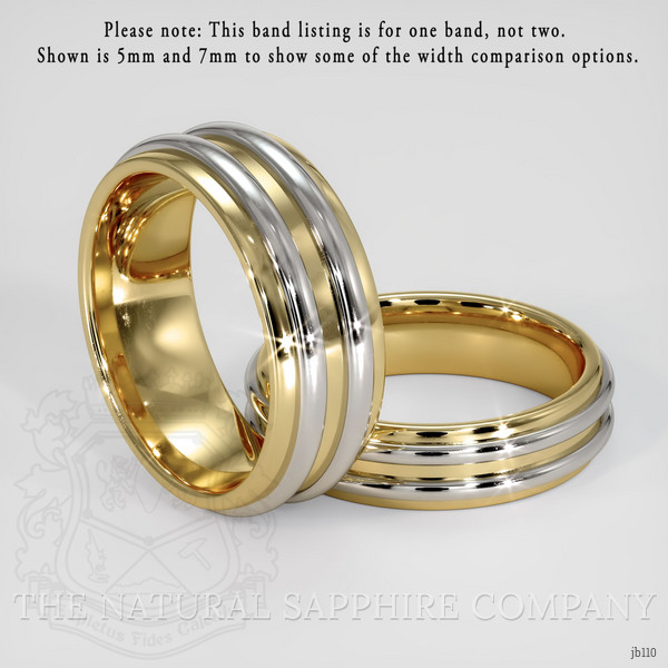 14K Yellow & White Men's Plain Band