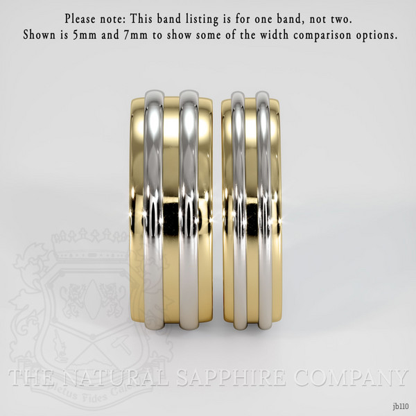 14K Yellow & White Men's Plain Band