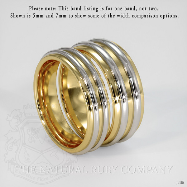 18K Yellow & White Men's Plain Band