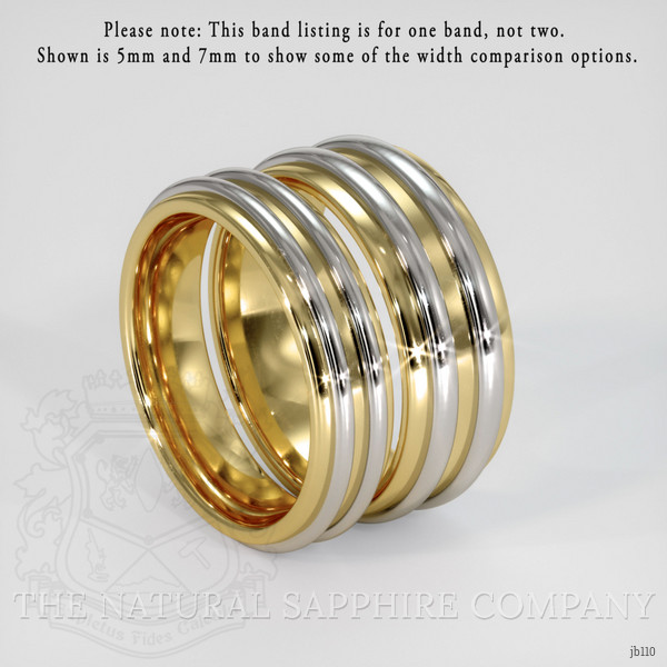 18K Yellow & White Men's Plain Band