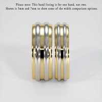 18K Yellow & White Men's Plain Band Image