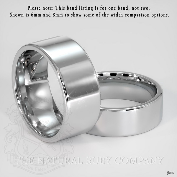 14K White Gold Men's Plain Band