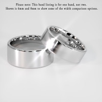 14K White Gold Men's Plain Band Image