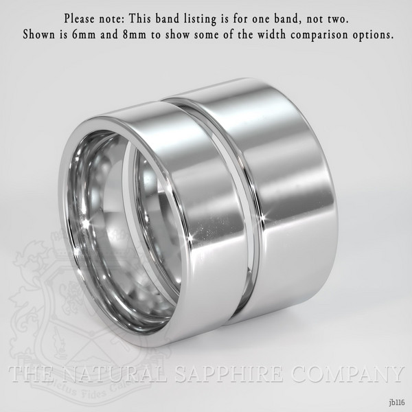 14K White Gold Men's Plain Band