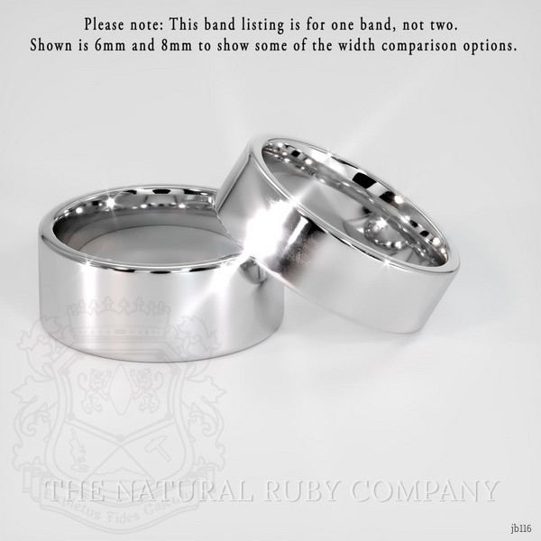 18K White Gold Men's Plain Band