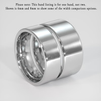 18K White Gold Men's Plain Band Image