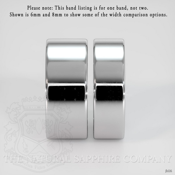 18K White Gold Men's Plain Band