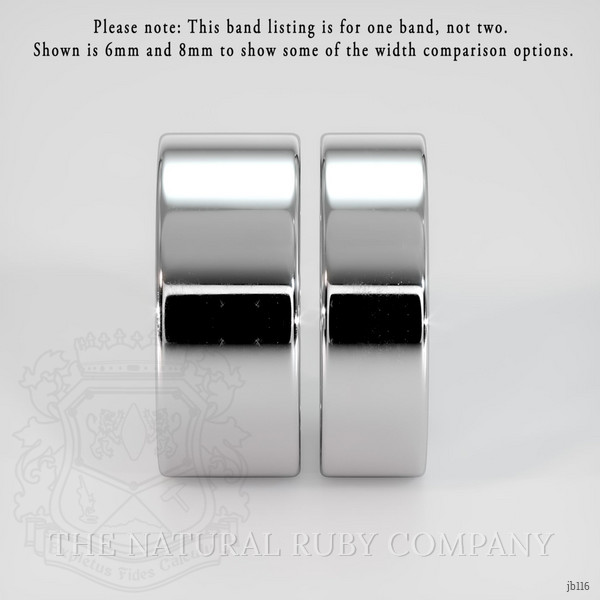 18K White Gold Men's Plain Band