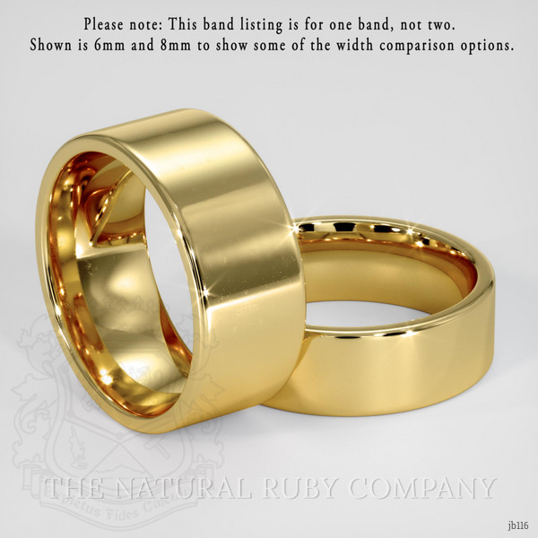 18K Yellow Gold Men's Plain Band