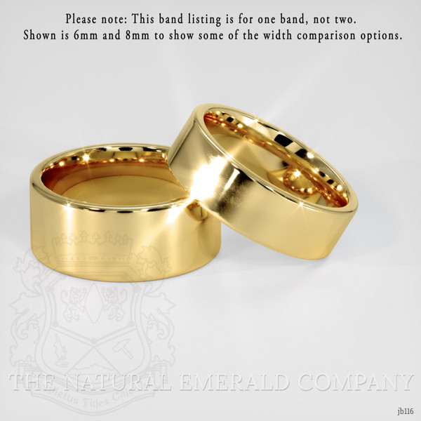 18K Yellow Gold Men's Plain Band