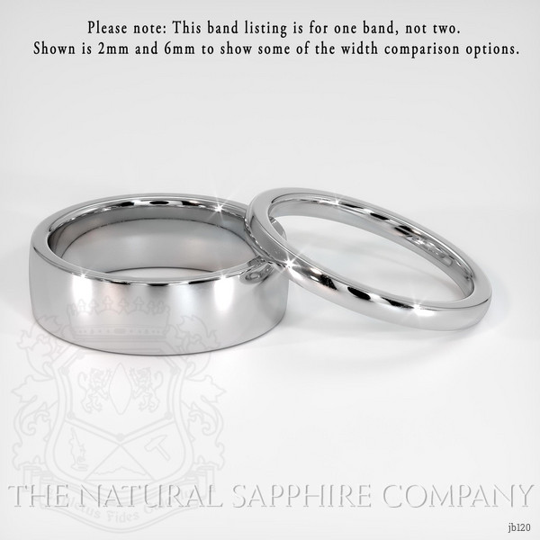 18K White Gold Men's Plain Band