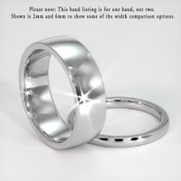 18K White Gold Men's Plain Band Image