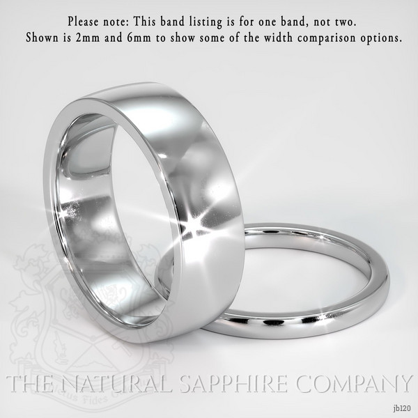 18K White Gold Men's Plain Band