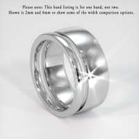 18K White Gold Men's Plain Band Image