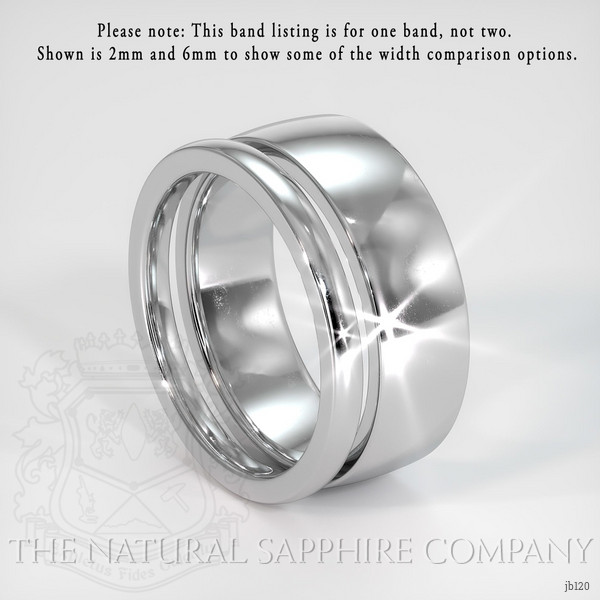 18K White Gold Men's Plain Band