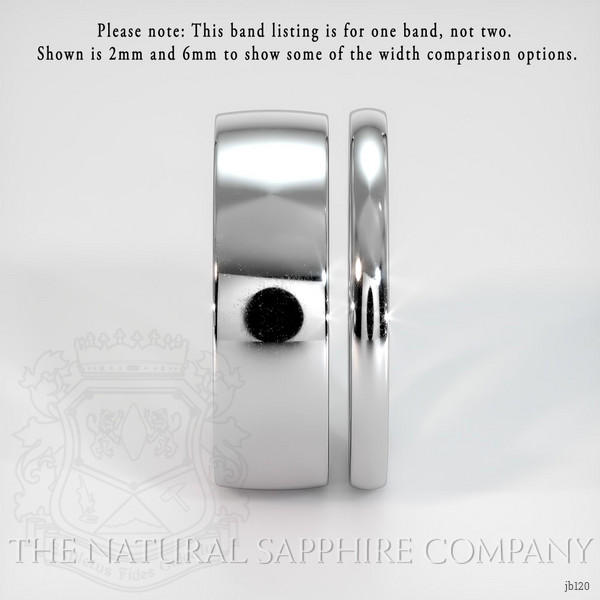 18K White Gold Men's Plain Band