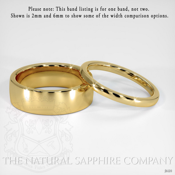 18K Yellow Gold Men's Plain Band