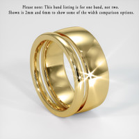 18K Yellow Gold Men's Plain Band Image