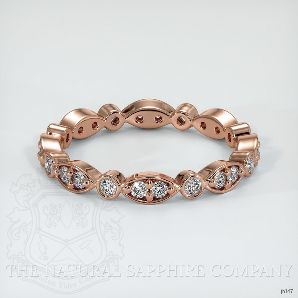 14K Rose Gold Diamond Antique Style Wedding Band