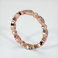 14K Rose Gold Diamond Antique Style Wedding Band Image