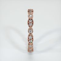 14K Rose Gold Diamond Antique Style Wedding Band Image