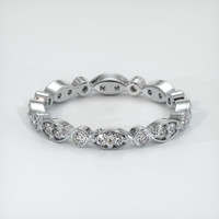14K White Gold Diamond and Diamond Antique Style Wedding Band Video