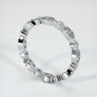 14K White Gold Diamond and Diamond Antique Style Wedding Band Image