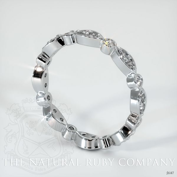 14K White Gold Diamond and Diamond Antique Style Wedding Band