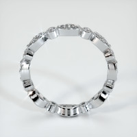 14K White Gold Diamond and Diamond Antique Style Wedding Band Image
