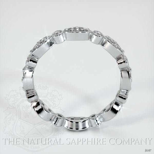 14K White Gold Diamond Antique Style Wedding Band