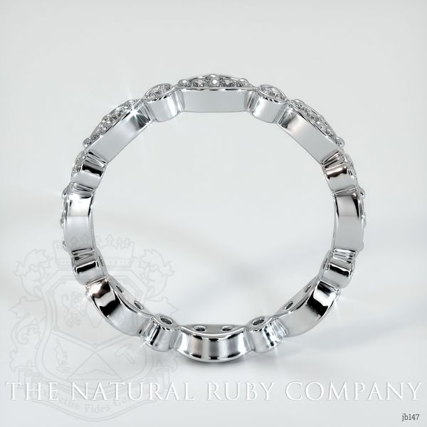 14K White Gold Diamond and Diamond Antique Style Wedding Band