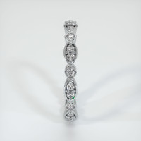 14K White Gold Diamond and Diamond Antique Style Wedding Band Image