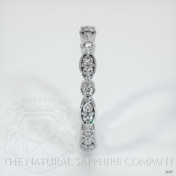 14K White Gold Diamond Antique Style Wedding Band