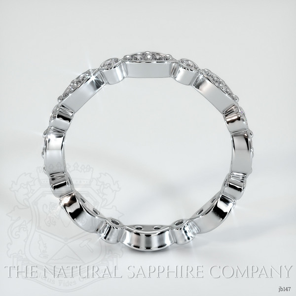 18K White Gold Diamond Antique Style Wedding Band