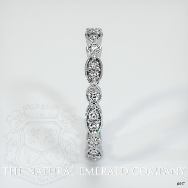 18K White Gold Diamond and Diamond Antique Style Wedding Band