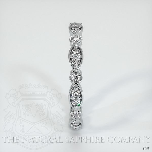 18K White Gold Diamond Antique Style Wedding Band