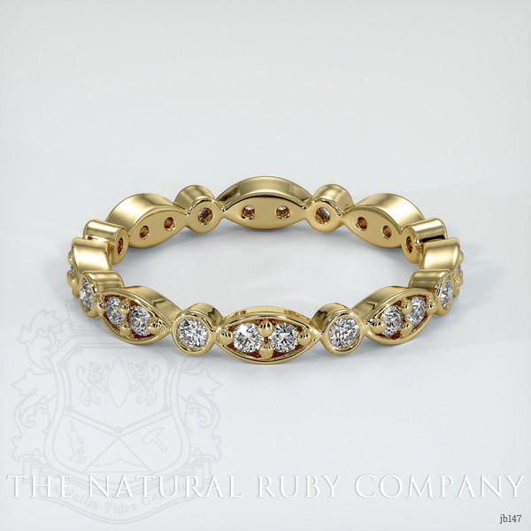14K Yellow Gold Diamond Antique Style Wedding Band
