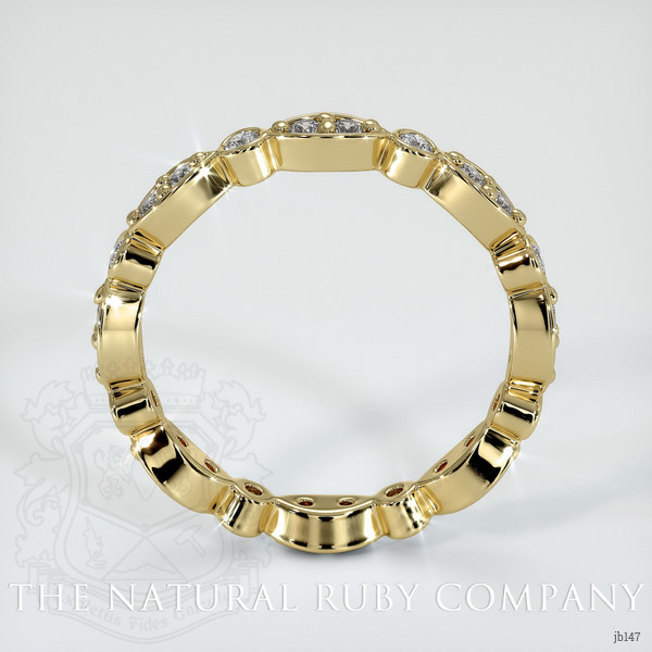 14K Yellow Gold Diamond and Diamond Antique Style Wedding Band