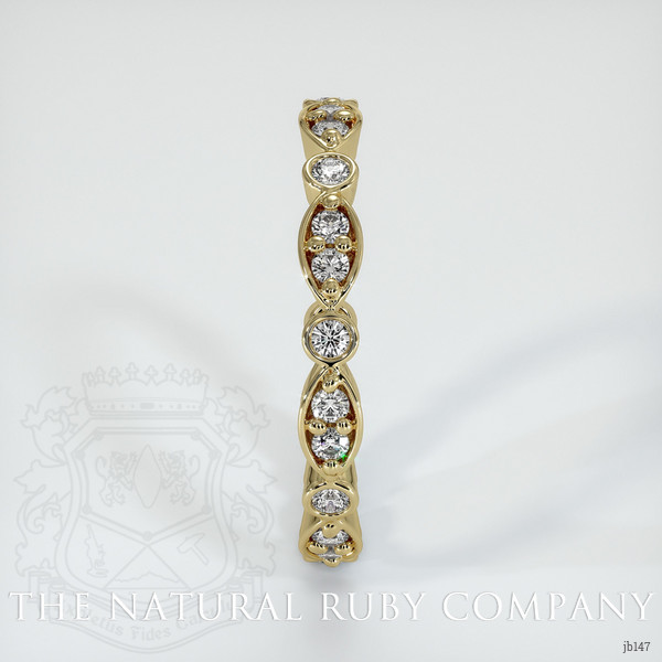 14K Yellow Gold Diamond and Diamond Antique Style Wedding Band