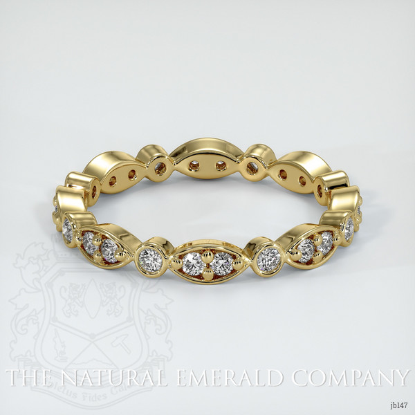 18K Yellow Gold Diamond and Diamond Antique Style Wedding Band