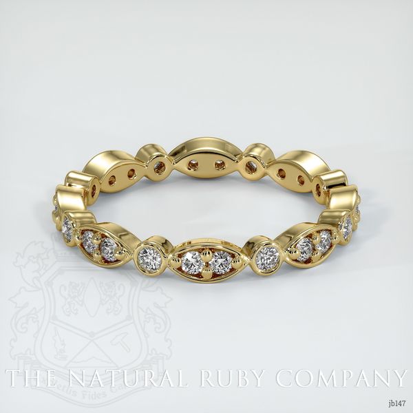 18K Yellow Gold Diamond and Diamond Antique Style Wedding Band