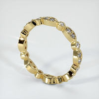 18K Yellow Gold Diamond and Diamond Antique Style Wedding Band Image