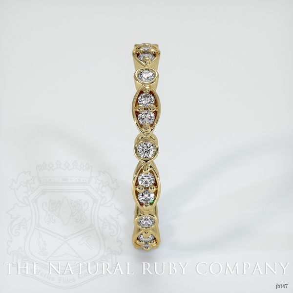 18K Yellow Gold Diamond and Diamond Antique Style Wedding Band
