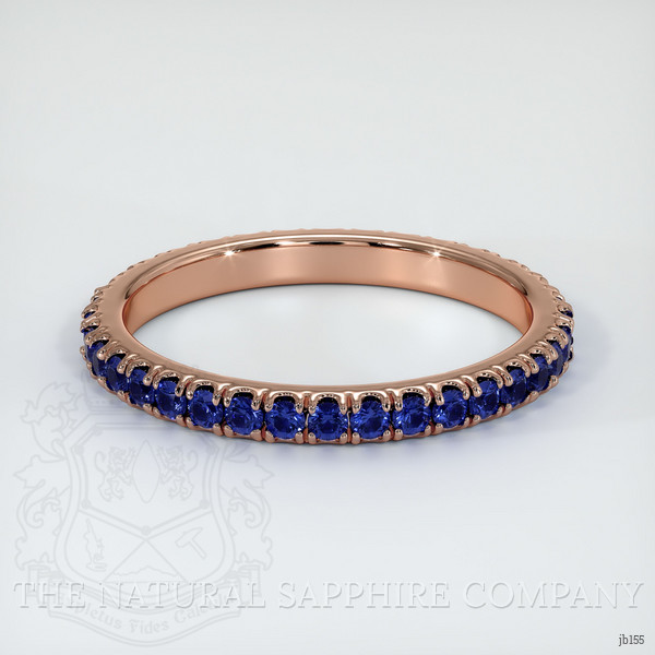 14K Rose Gold Blue Sapphire Eternity Wedding Band