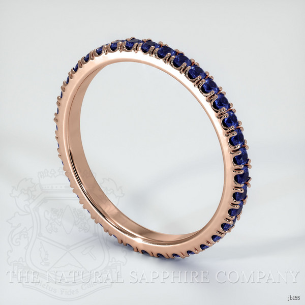 14K Rose Gold Blue Sapphire Eternity Wedding Band